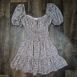Floral Puff Sleeve Mini Dress